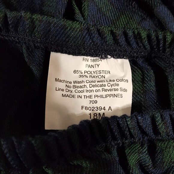 Rare Editions 3 Piece Set Baby 18 Month Y2K Dress, Panty, & Bonnet Gingham NWT - Picture 9 of 10